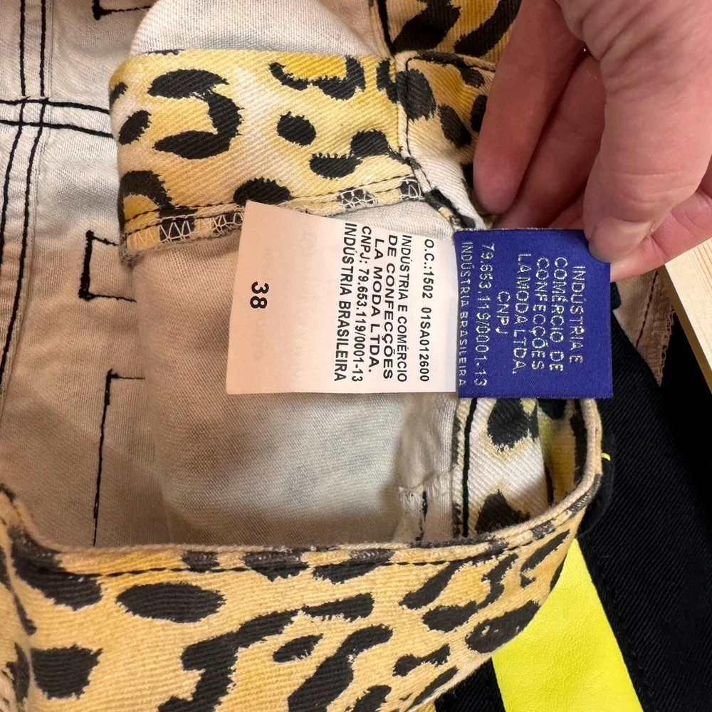 Lanca Perfume Leopard Print Mini Skirt with Yellow Accents - Picture 6 of 7